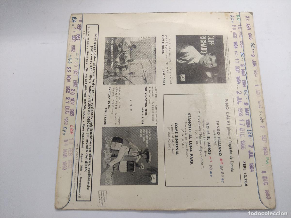 Discos de vinilo: PINO CALVI/TANGO ITALIANO/SINGLE. - Foto 3