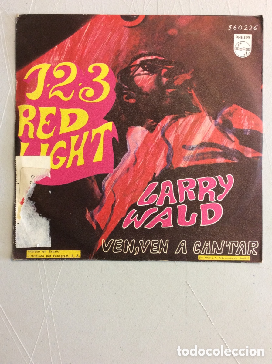 Discos de vinilo: Larry Wald. Ven, ven a cantar. 1 - 2 - 3 RED LIGHT. - Foto 2