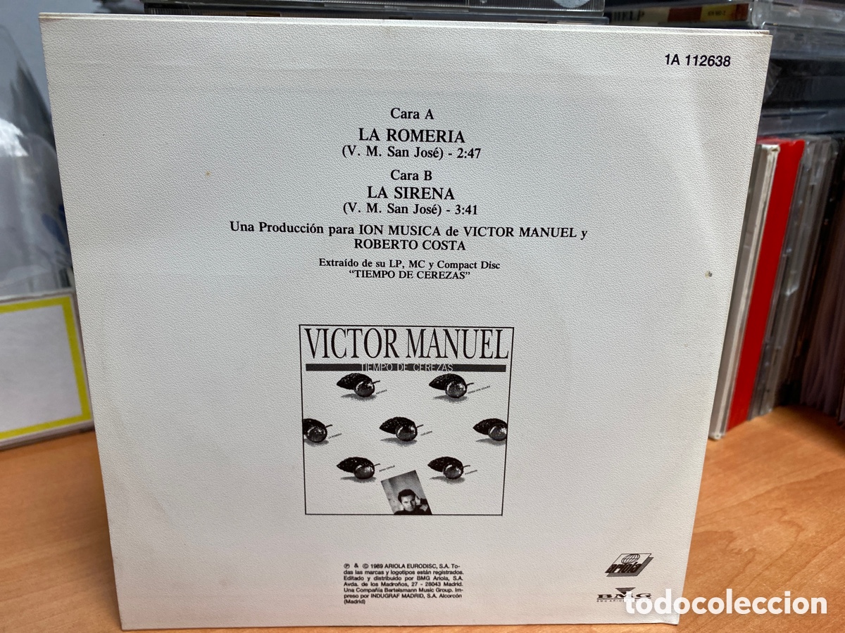 Discos de vinilo: V&iacute;ctor Manuel - La Romeria (7&rdquo;, Single) 1989 - Foto 2
