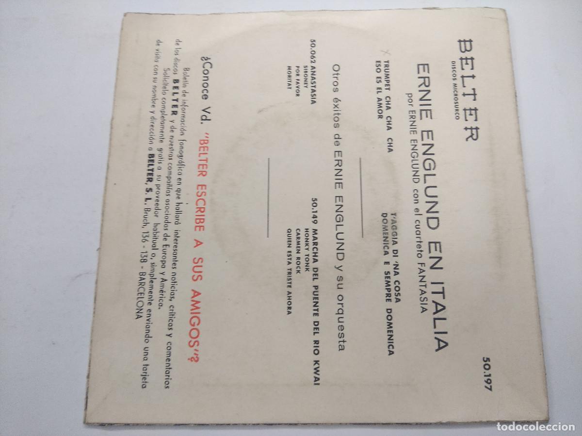Discos de vinilo: ERNIE ENGLUND/TRUMPET CHA CHA CHA/SINGLE. - Foto 3