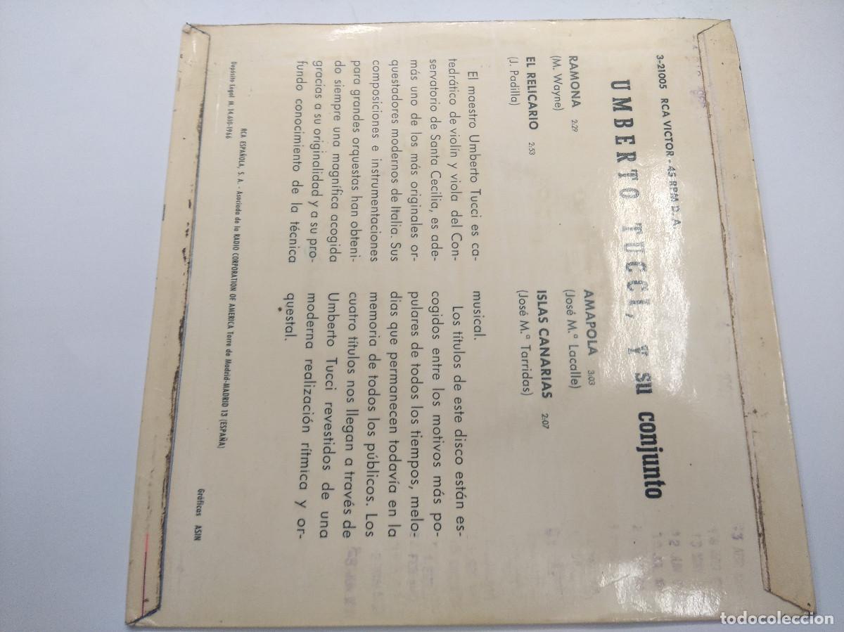 Discos de vinilo: UMBERTO TUCCI/RAMONA/SINGLE. - Foto 3