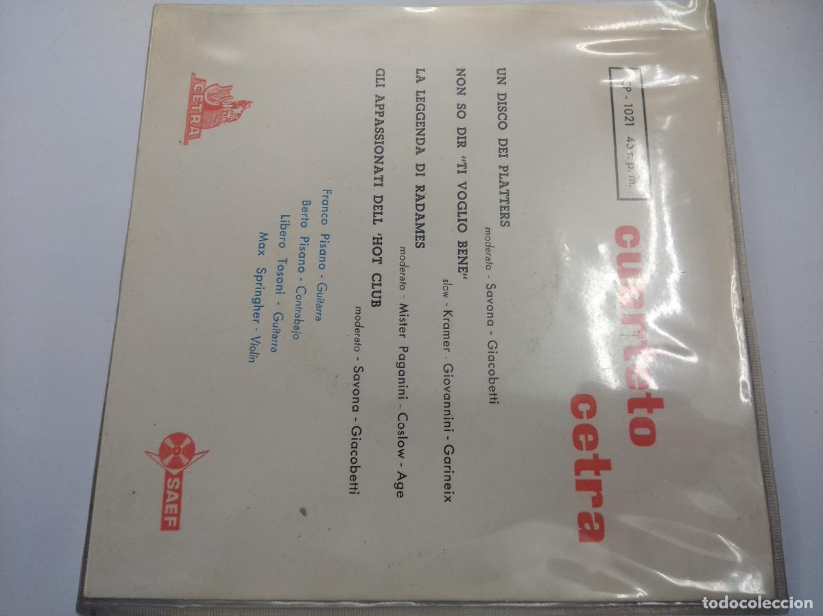 Discos de vinilo: CUARTETO CETRA/UN DISCO DEI PLATTERS/SINGLE. - Foto 3