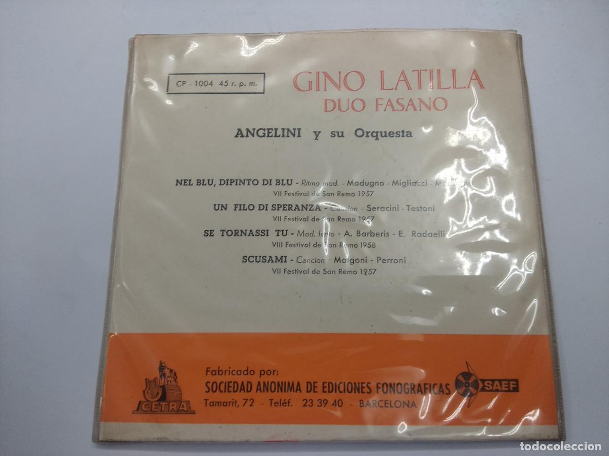 Discos de vinilo: GINO LATILLA/NEL BLU DIPINTO DI BLU/SINGLE. - Foto 3