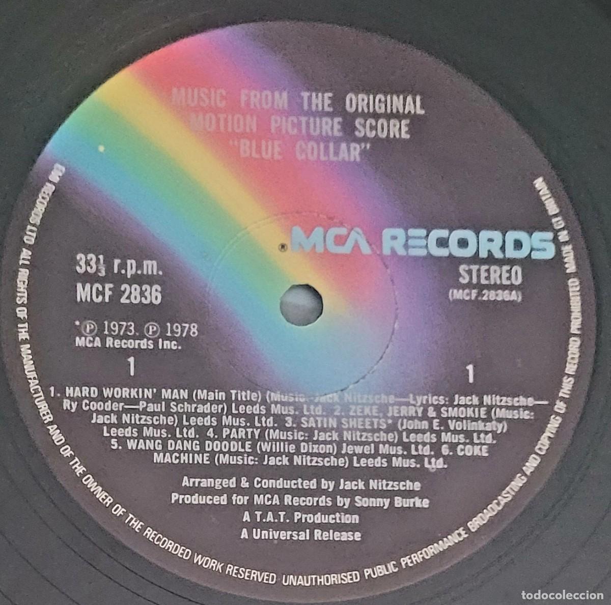 Discos de vinilo: BLUE COLLAR. JACK NITZSCHE Y VARIOS - Foto 3