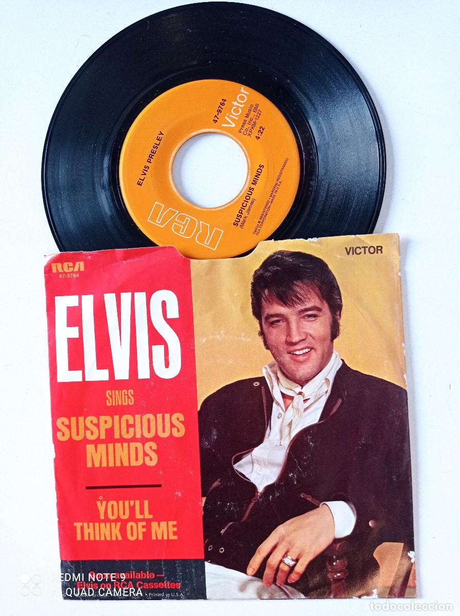 Discos de vinilo: ELVIS - Suspicious Minds - SINGLE USA RCA 1969 - Foto 2