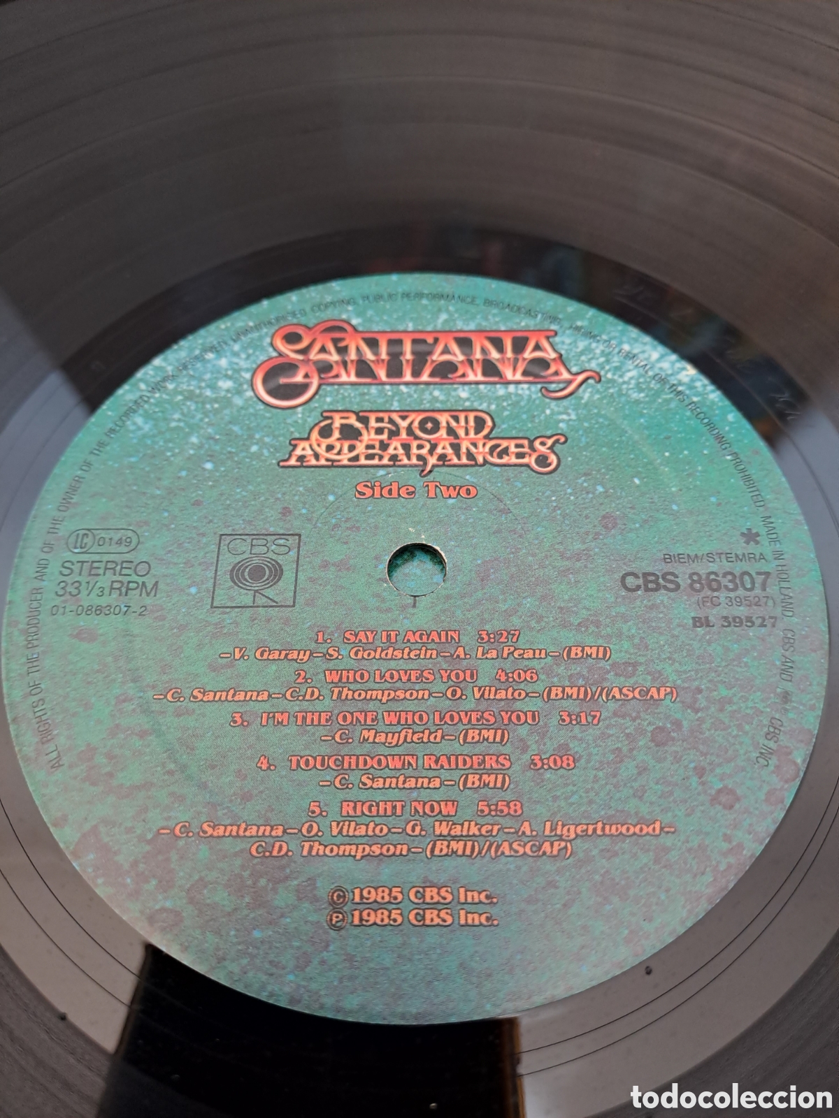 Discos de vinilo: *Santana&nbsp;&ndash;&nbsp;Beyond Appearances . C.4 - Foto 3