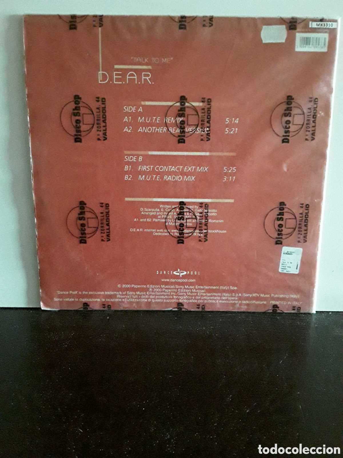 Discos de vinilo: D.E.A.R. &lrm;&ndash; Talk To Me (Remix) - Foto 2