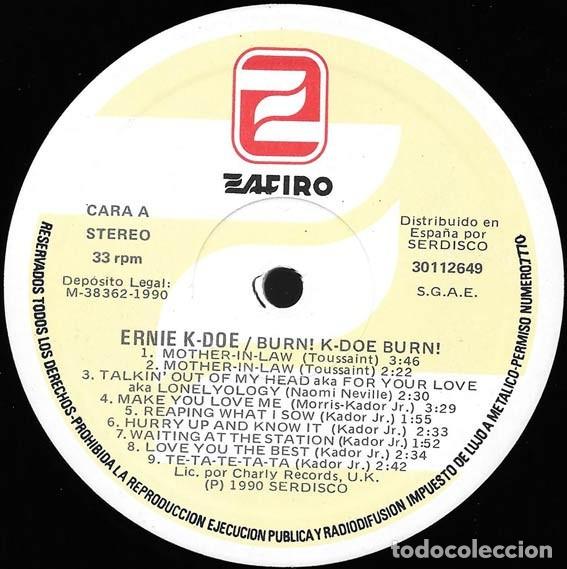 Discos de vinilo: Ernie K-Doe &ndash; Burn, K-Doe, Burn! - Foto 2