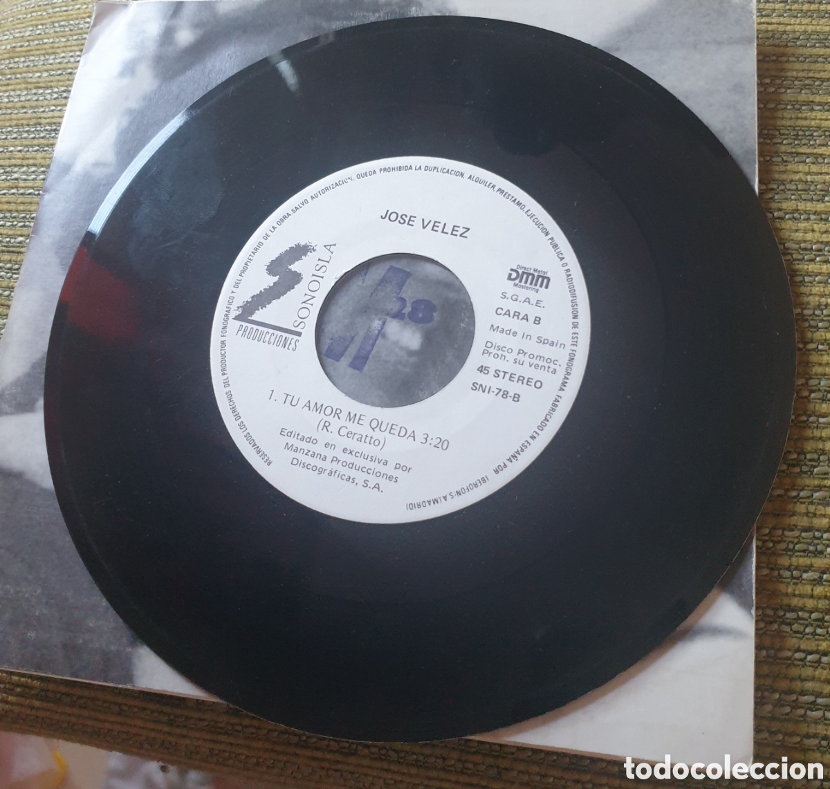Discos de vinilo: Jose Velez - tu amor me queda - Foto 3