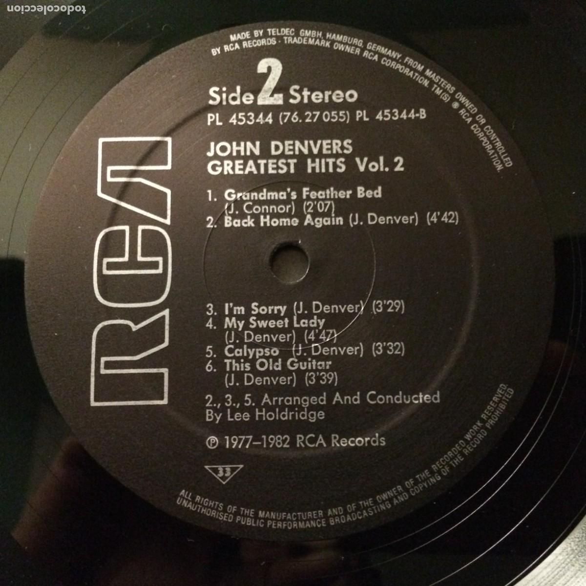 Discos de vinilo: John Denver &lrm;&ndash; Greatest Hits Volume Two , Germany 1982 RCA - Foto 6