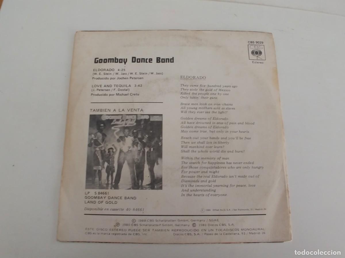 Discos de vinilo: GOOMBAY DANCE BAND-SINGLE ELDORADO - Foto 2