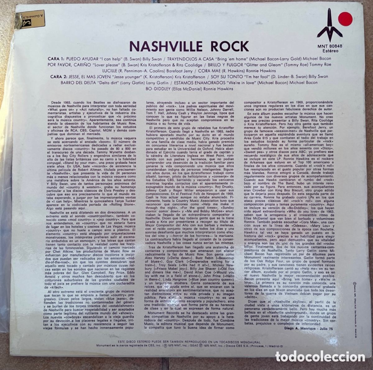 Discos de vinilo: Nashville Rock vinilo - Foto 2