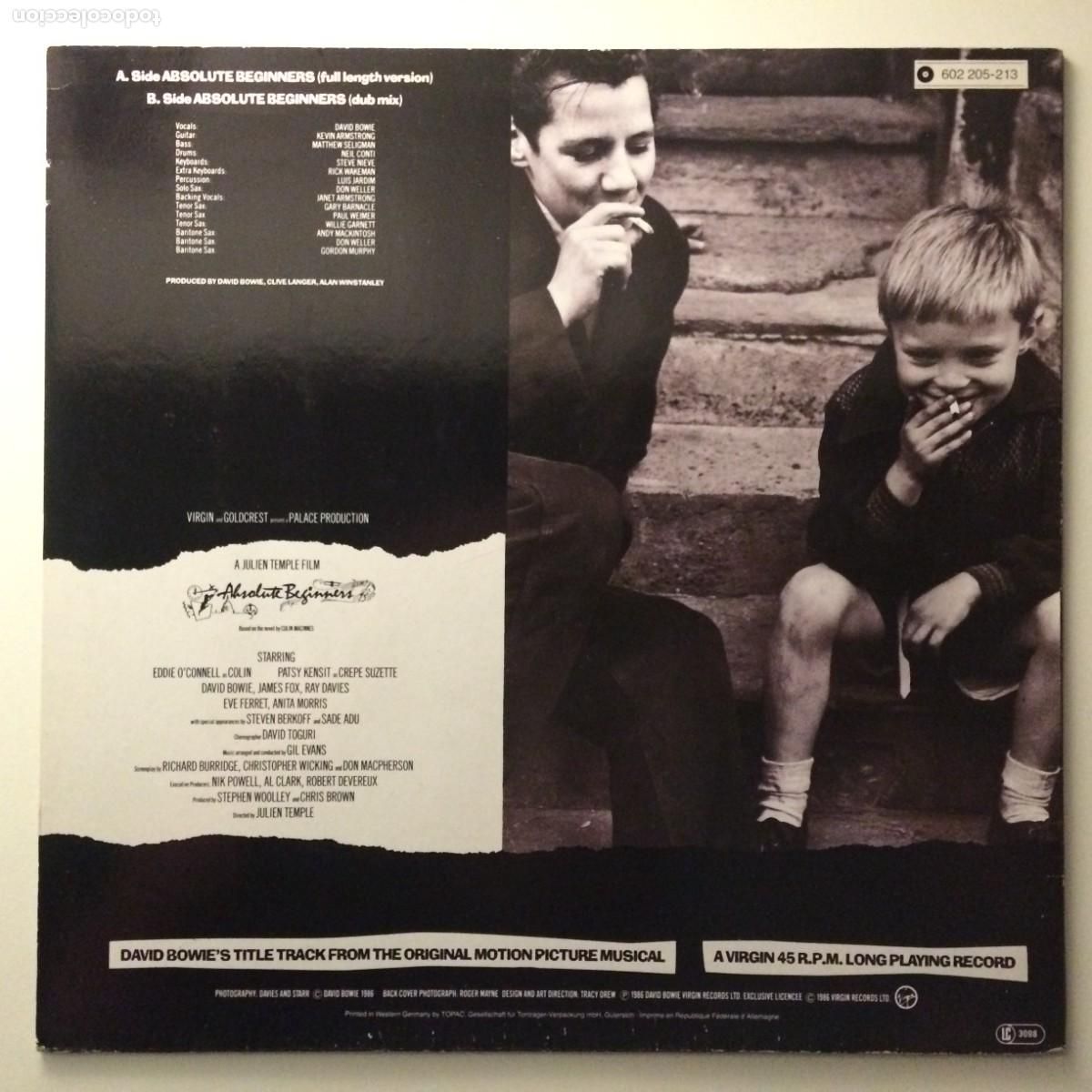 Discos de vinilo: David Bowie &lrm;&ndash; Absolute Beginners , Germany 1986 Virgin Maxi* - Foto 2
