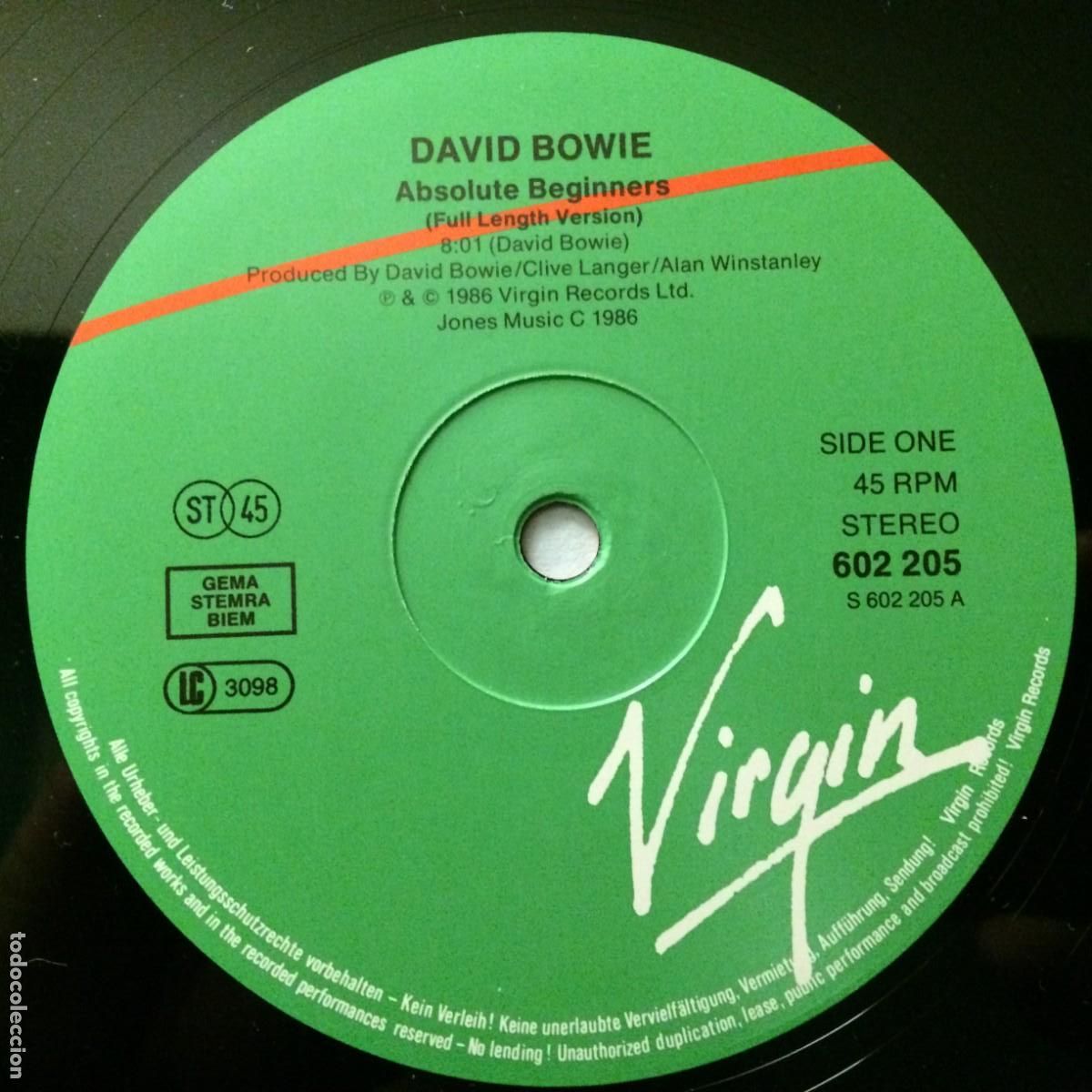 Discos de vinilo: David Bowie &lrm;&ndash; Absolute Beginners , Germany 1986 Virgin Maxi* - Foto 3