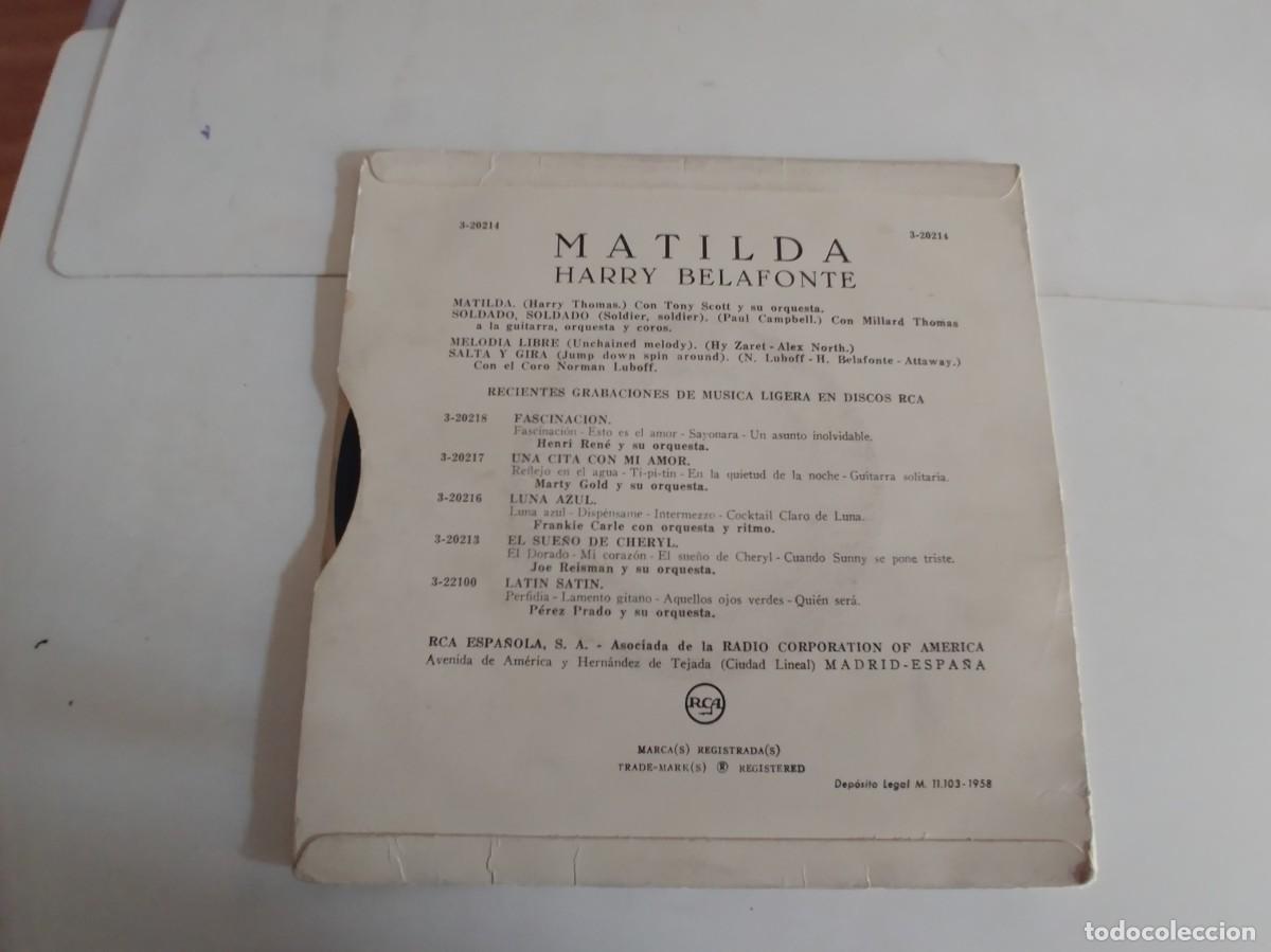 Discos de vinilo: HARRY BELAFONTE-EP MATILDA +3 - Foto 2