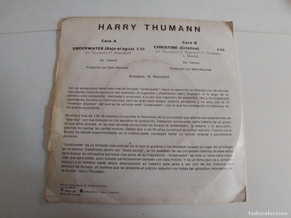 Discos de vinilo: HARRY THUMANN-SINGLE UNDERWATER - Foto 2