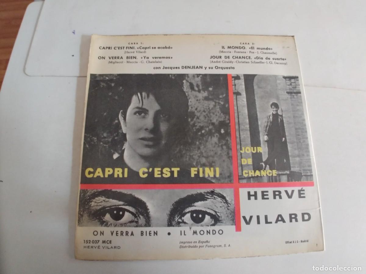 Discos de vinilo: HERVE VILARD-EP CAPRI C&Eacute;ST FINI +3 - Foto 2