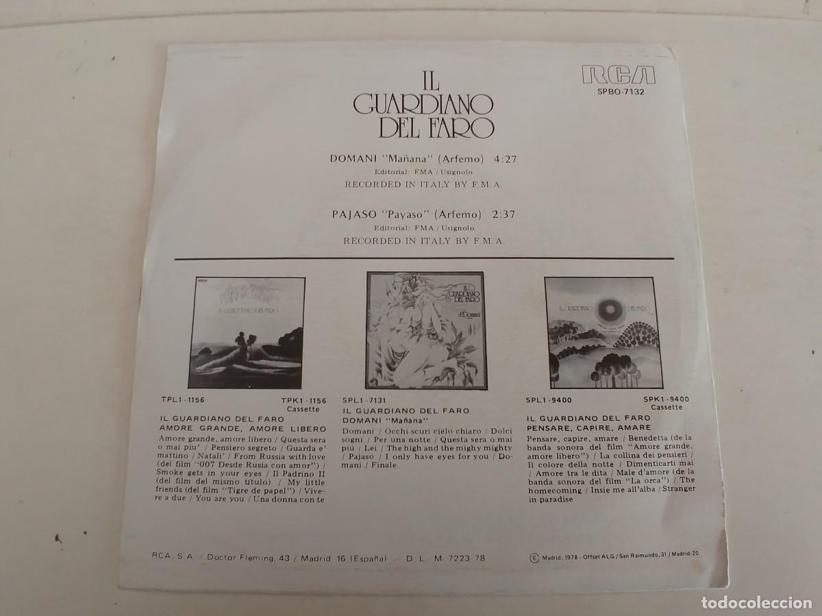 Discos de vinilo: IL GUARDIANO DEL FARO-SINGLE DOMANI - Foto 2