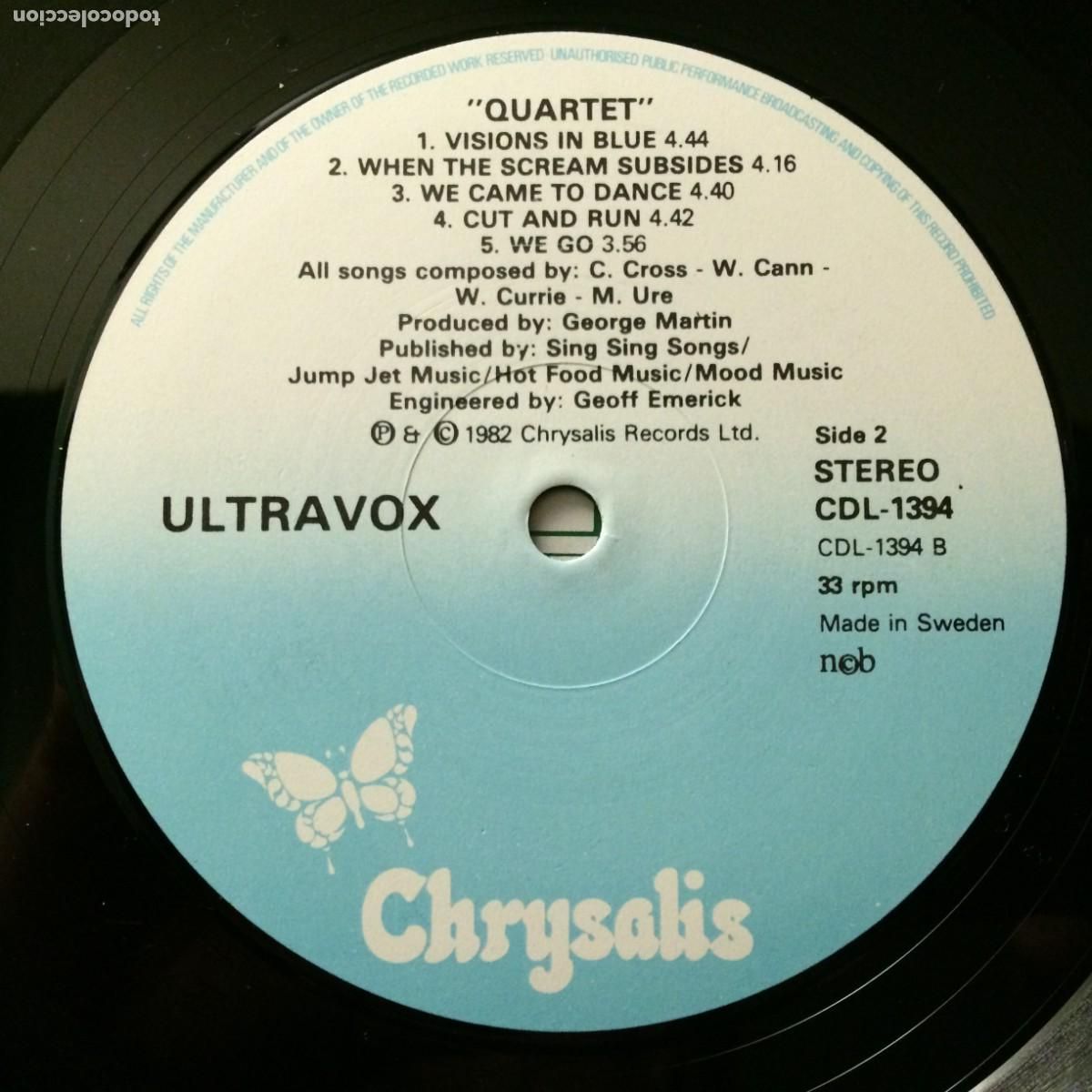 Discos de vinilo: Ultravox &lrm;&ndash; Quartet , Sweden 1982 Chrysalis - Foto 6