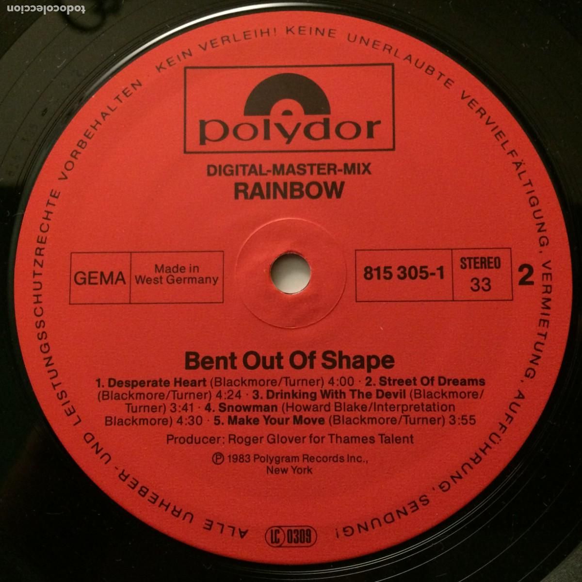 Discos de vinilo: Rainbow &lrm;&ndash; Bent Out Of Shape , Germany 1983 Polydor* - Foto 6