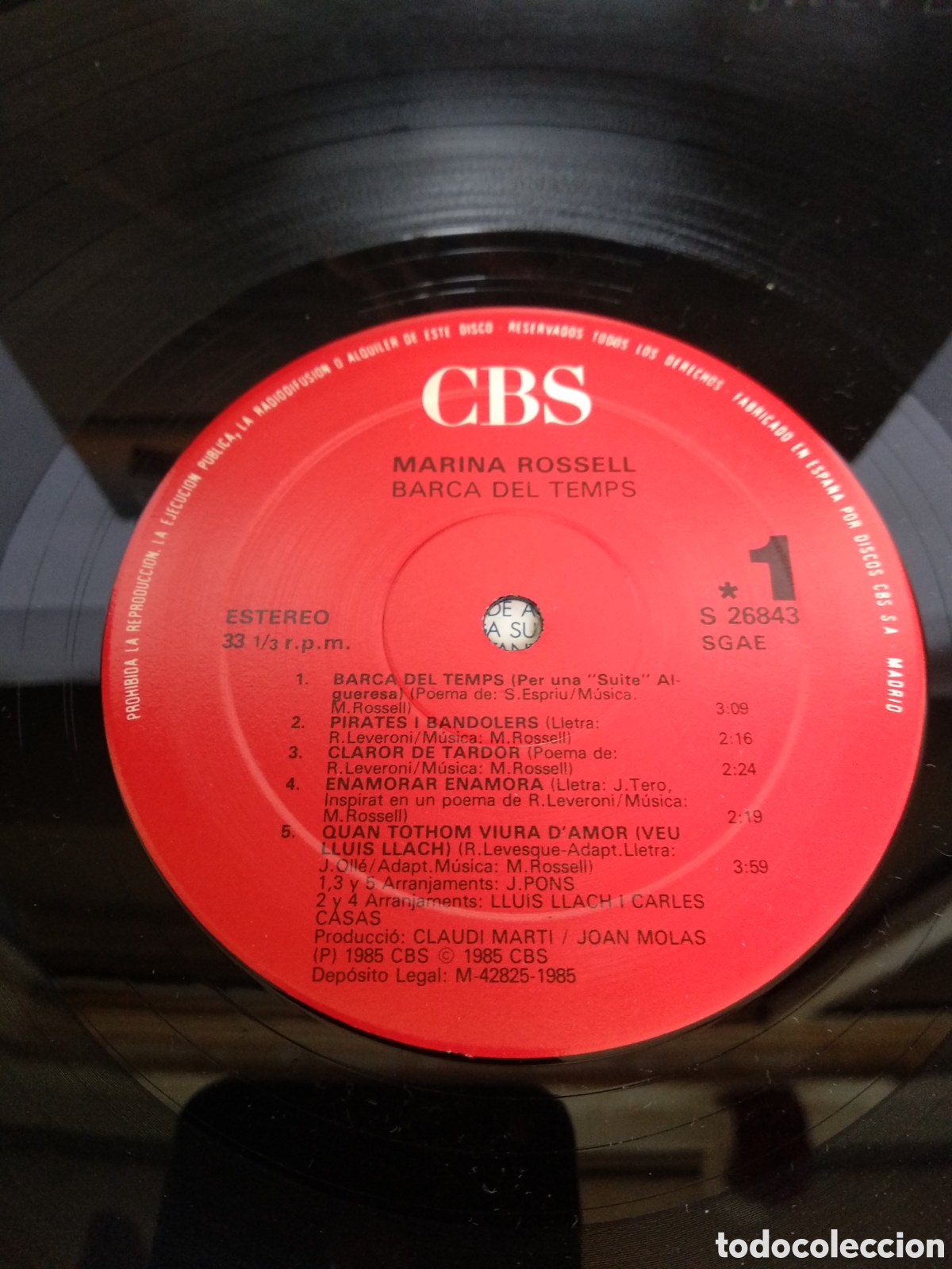 Discos de vinilo: *MARINA ROSELL, BARCA DEL TEMPS, SPAIN, CBS, A3 - Foto 3