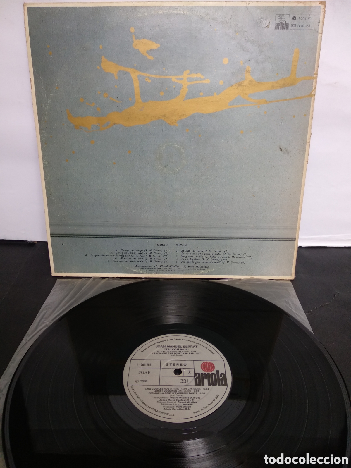 Discos de vinilo: *JOAN MANUEL SERRAT, TAL COM RAJA, SPAIN, ARIOLA, A3 - Foto 3