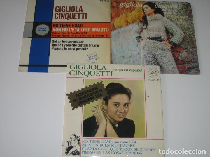 Discos de vinilo: GIGLIOLA CINQUETTI - LOTE DE 3 DISCOS PEQUE&Ntilde;OS - Foto 1