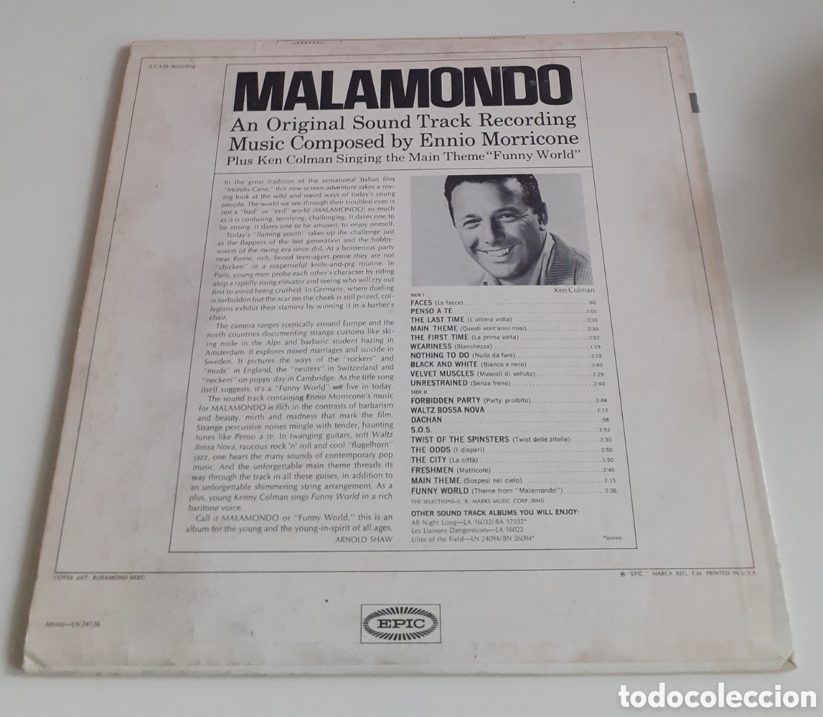 Discos de vinilo: Ennio Morricone, Malamondo Lp 1964 - Foto 2