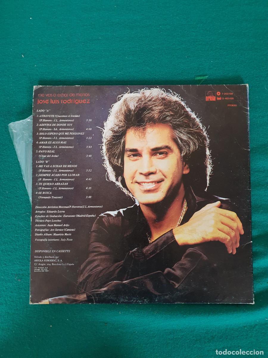Discos de vinilo: Jose Luis Rodriguez - ME VAS A ECHAR DE MENOS - Foto 2