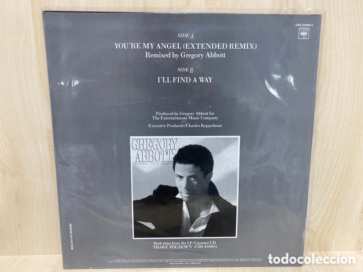 Discos de vinilo: Gregory Abbott - Youre My Angel (12&rdquo;) - Foto 2