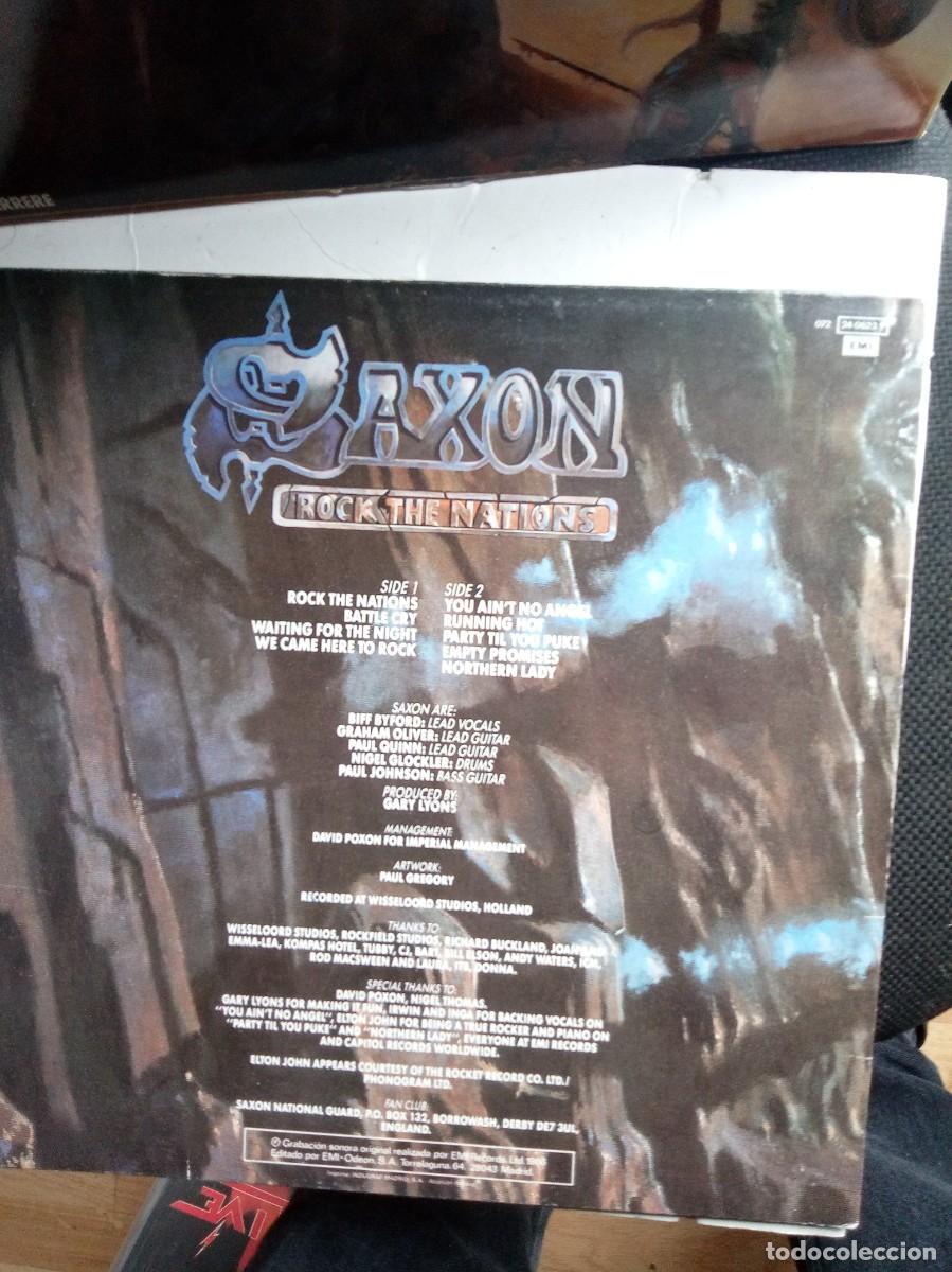Discos de vinilo: saxon rock the nations 1986 insert lp - Foto 2