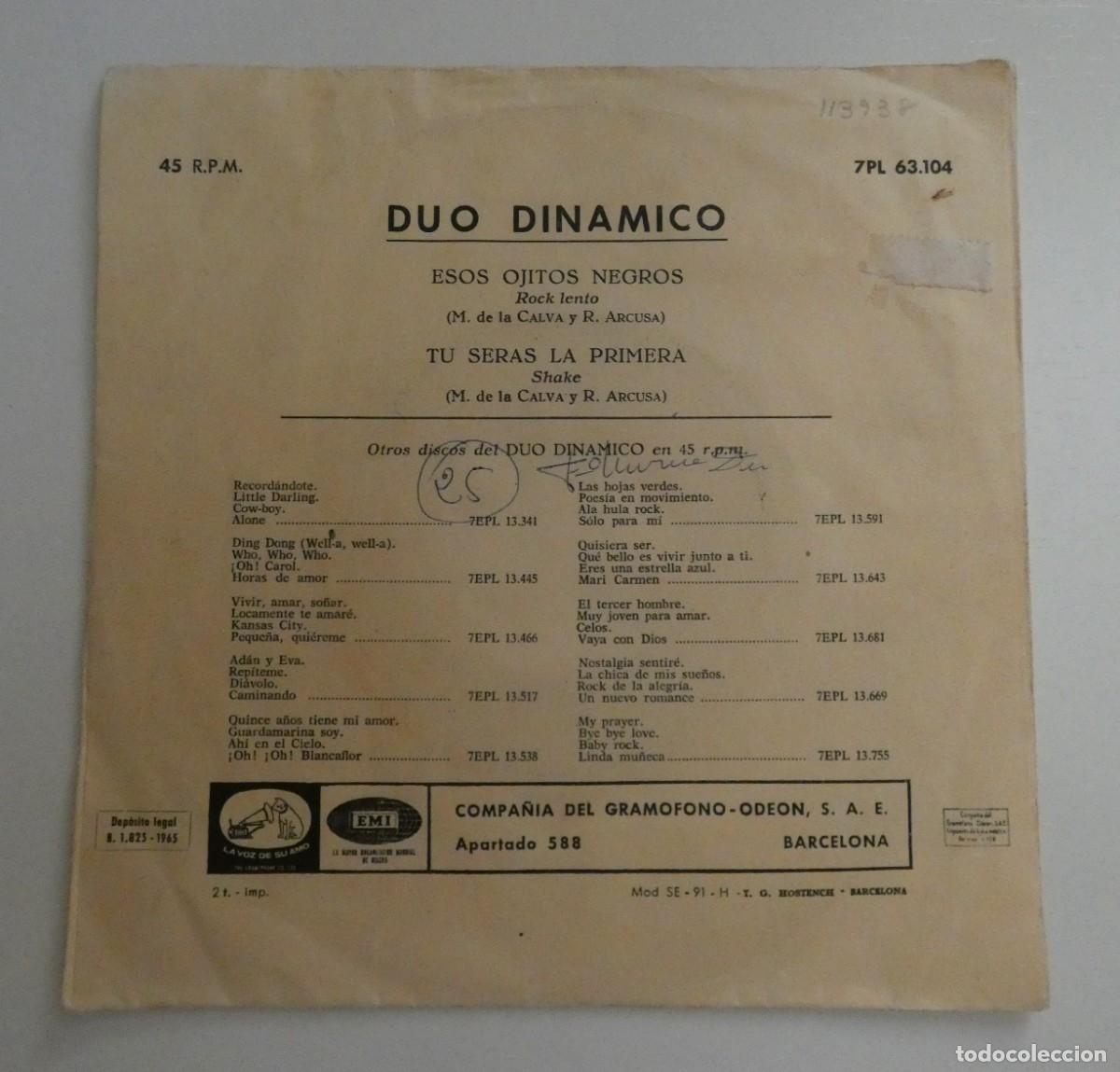 Discos de vinilo: Single Vinilo antiguo D&uacute;o Din&aacute;mico - Foto 3