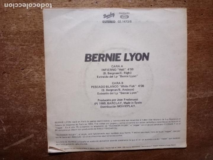 Discos de vinilo: Bernie Lyon - infierno + pescado blanco - Foto 2