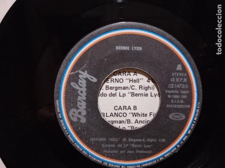 Discos de vinilo: Bernie Lyon - infierno + pescado blanco - Foto 3