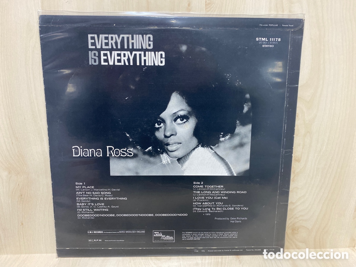 Discos de vinilo: Diana Ross - Everything Is Everything (LP, Album) - Foto 2