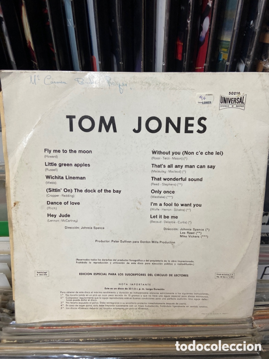 Discos de vinilo: Tom Jones, Tom Jones - Foto 2