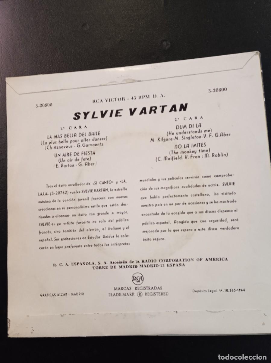 Discos de vinilo: SYLVIE VARTAN- LA M&Aacute;S BELLA DEL BAILE. EP - Foto 2