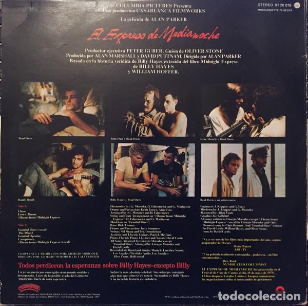 Discos de vinilo: Giorgio Moroder &ndash; El Expreso De Medianoche (Banda Sonora Original De La Pel&iacute;cula) - Foto 2