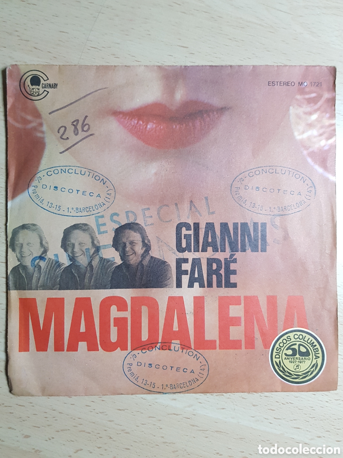 Discos de vinilo: Single 7&rdquo; Gianni Fare 1977 Magdalena. - Foto 1