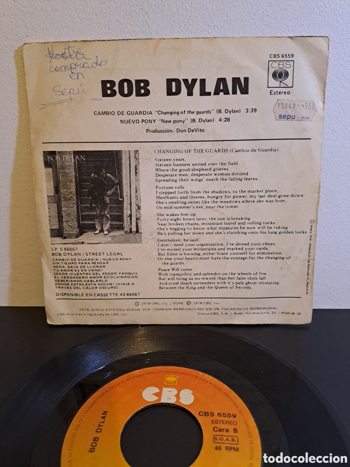 Discos de vinilo: *** Bob Dylan&nbsp;&ndash;&nbsp;Cambio De Guardia. LGS.5.6 - Foto 2