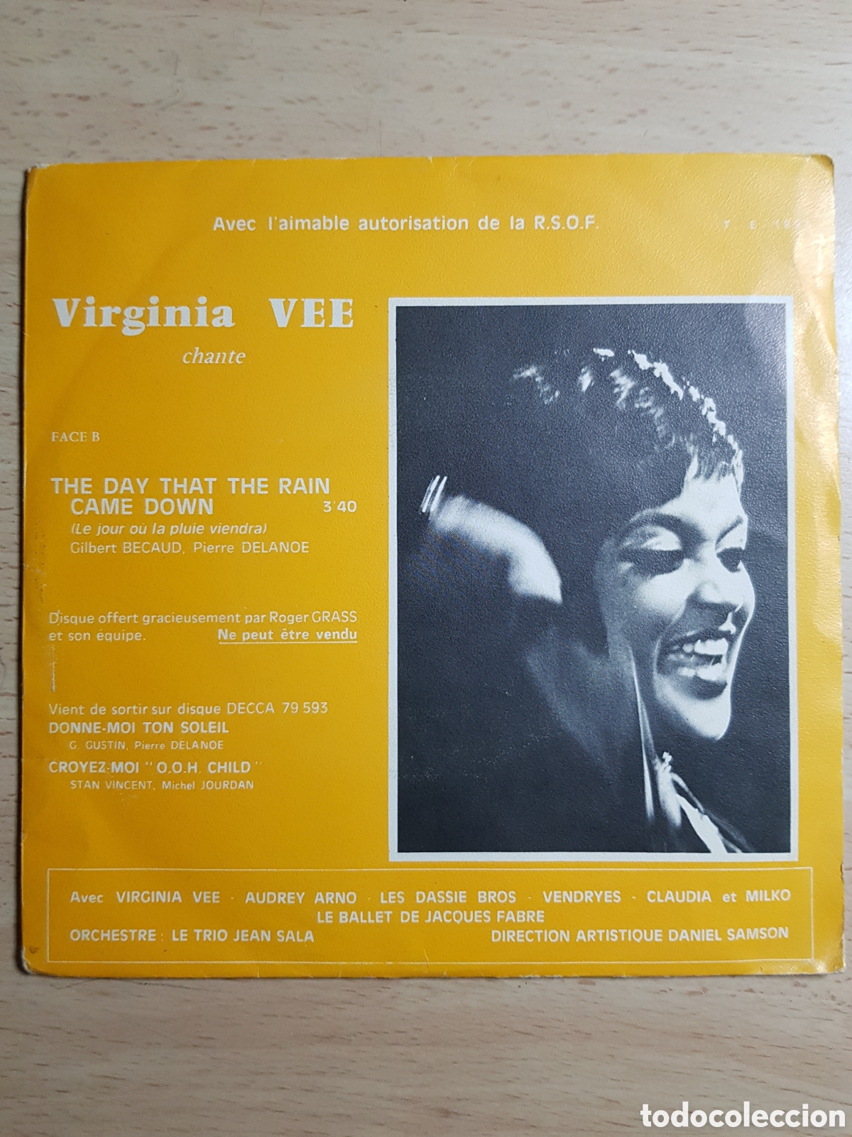 Disques de vinyle: Single 7&rdquo; Compartido Virginia Vee & Audrey Arno. France.PROMO de: Roger Grass. Raro