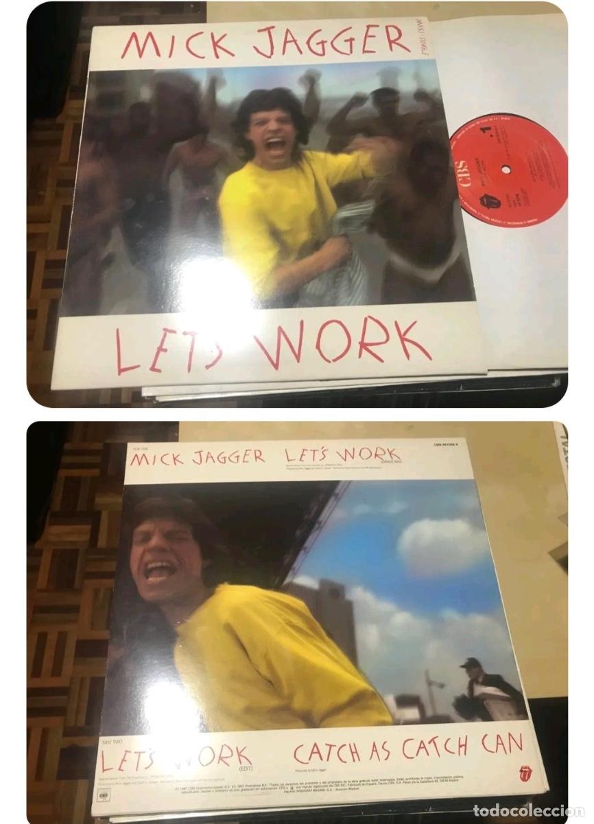 Discos de vinilo: MICK JAGGER - ROLLING STONES - LETS WORK - 12&rdquo; MAXI SPAIN CBS 1987 - Foto 1