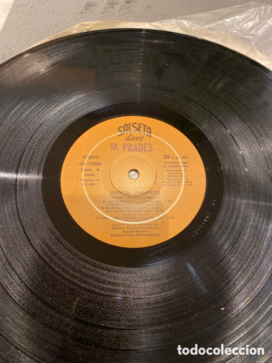 Discos de vinilo: RAPHEL PHERRER - DESNORMALITZACIO - LP 1986 RARO - Foto 2