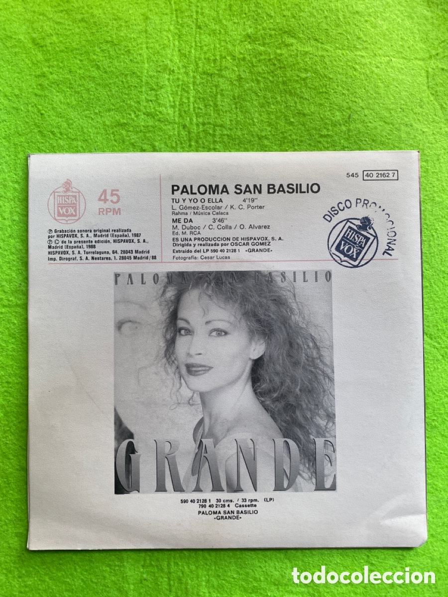 Discos de vinilo: Paloma san Basilio ( promocional ) - Foto 2