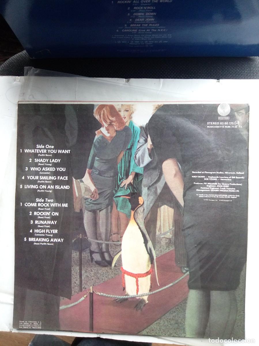 Discos de vinilo: Status quo Whatever you want 1979 lp insert - Foto 2