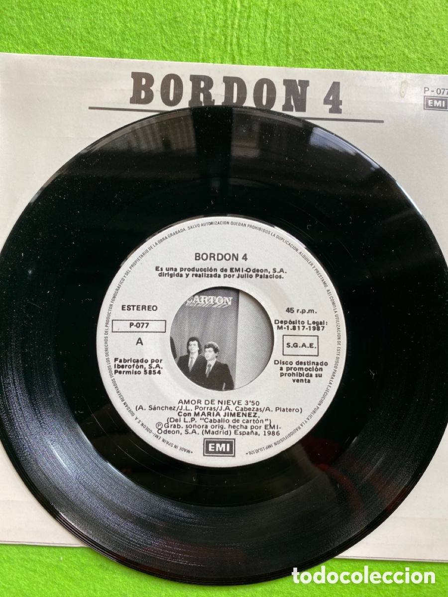 Discos de vinilo: Mar&iacute;a Jim&eacute;nez y Bord&oacute;n 4 (promocional) - Foto 4