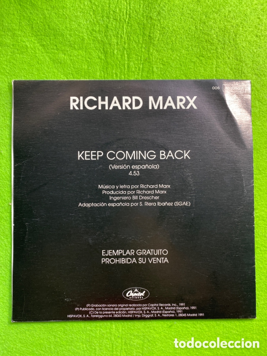 Discos de vinilo: Richard Marx ( promocional) - Foto 2
