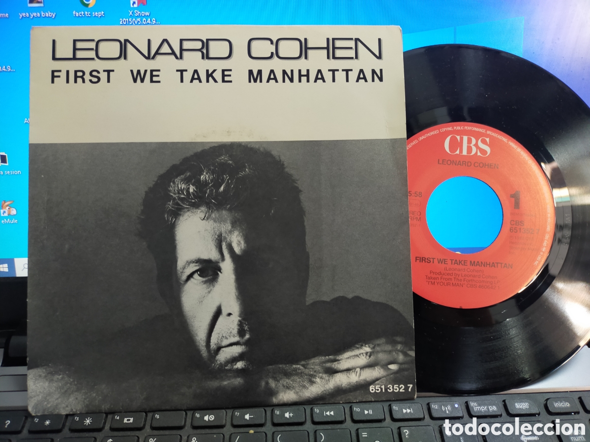 Discos de vinilo: Leonard Cohen single first we take Manhattan holanda 1988 - Foto 1