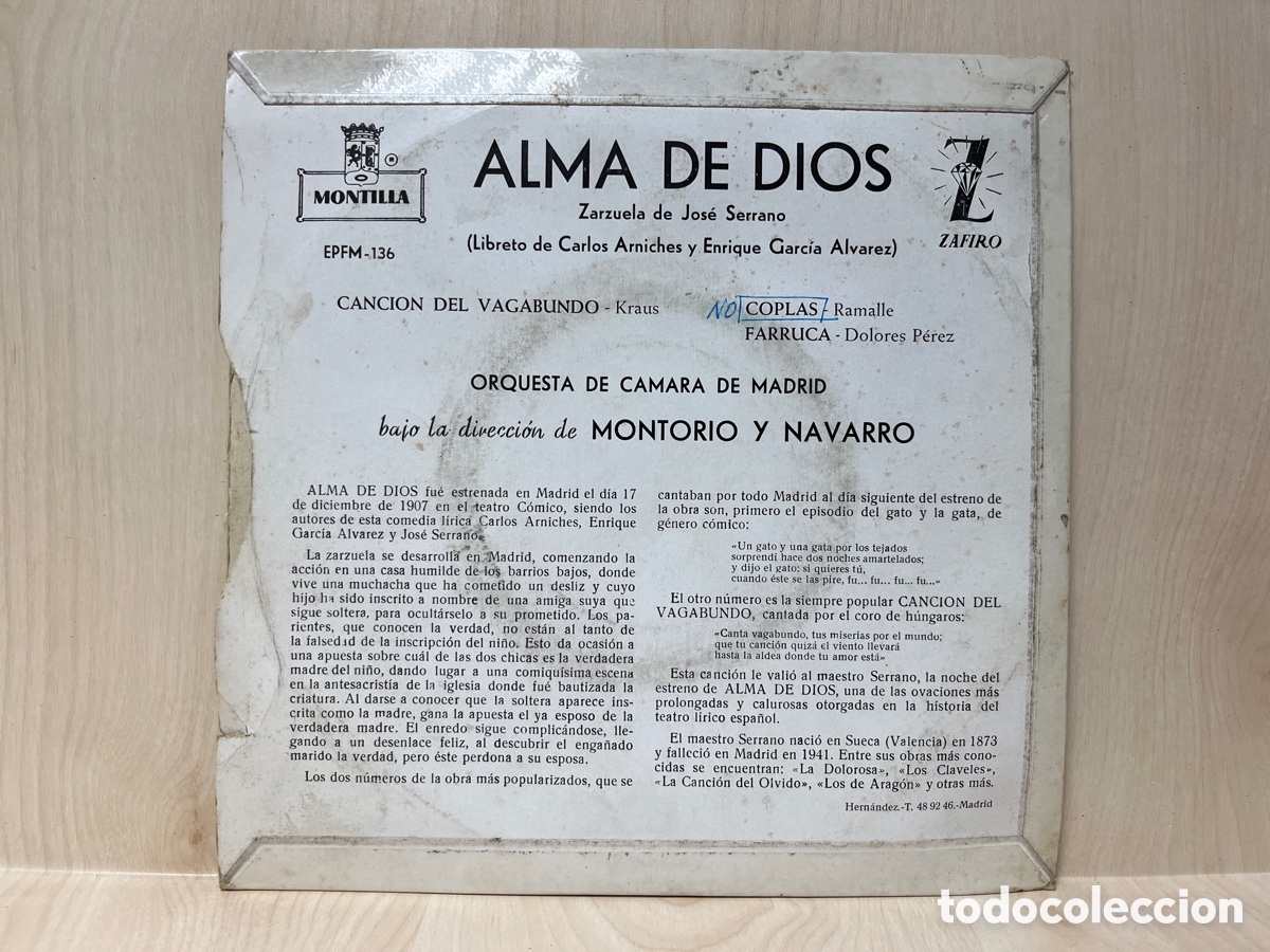 Discos de vinilo: Jose Serrano - Alma Del Dios (7&rdquo;, EP) - Foto 2