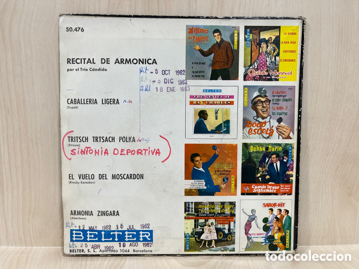 Discos de vinilo: Trio Candido - Recital De Harmonica (7&rdquo;, EP) - Foto 2